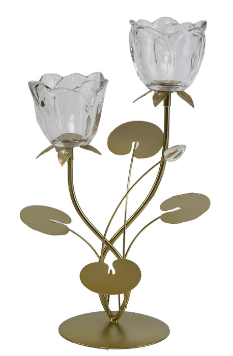 2 White candle Holder