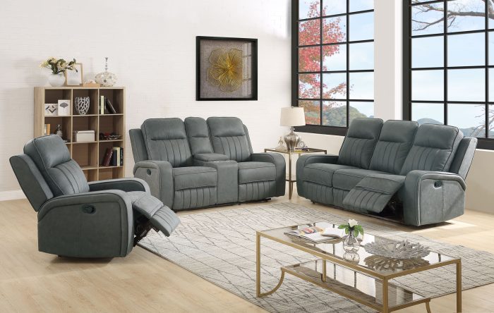 RENEGADE GREY SOFA MOTION W/ DDT POLYESTER FABRIC