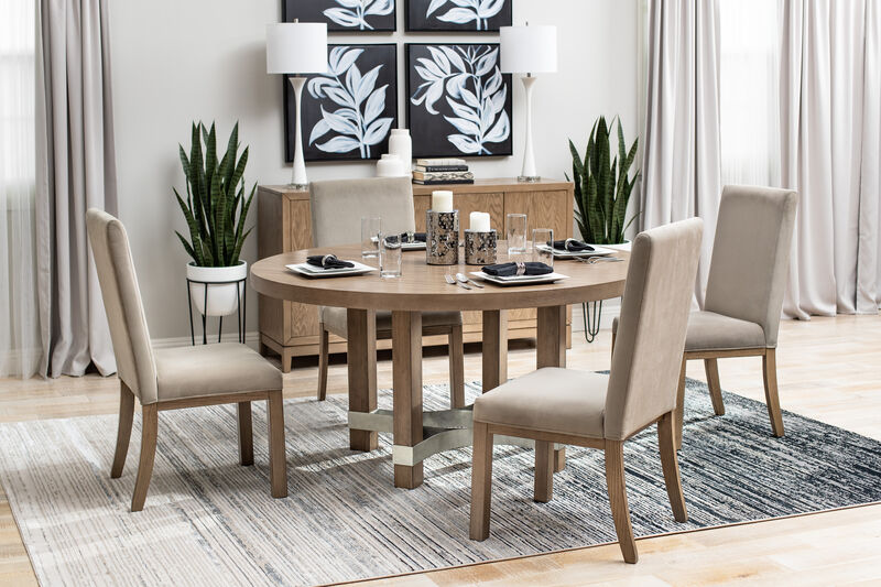 Chrestner Round Dining + 4 chairs