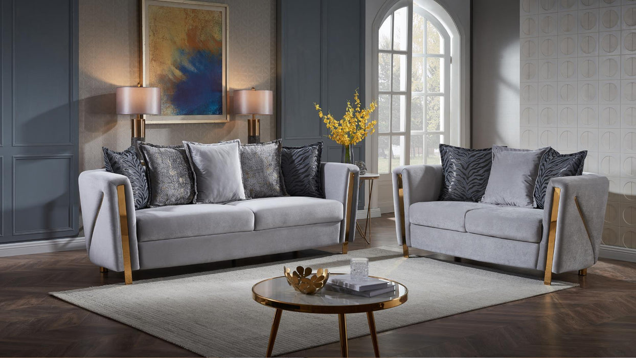 Chanelle 2 Pc Gray ( Sofa + Loveseat)