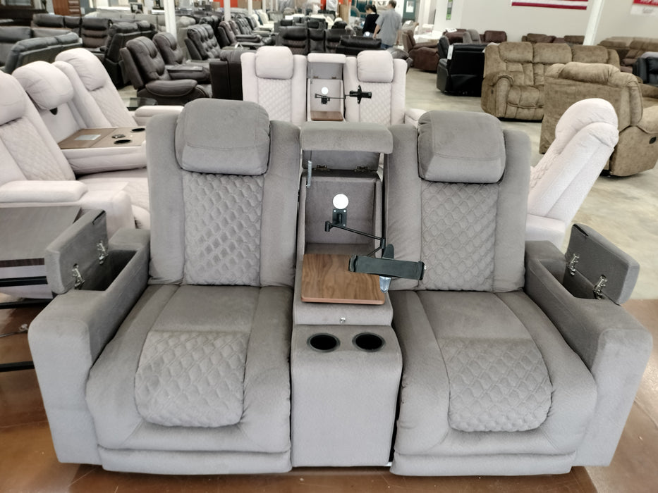 Royalty grey Loveseat with Tablet holder