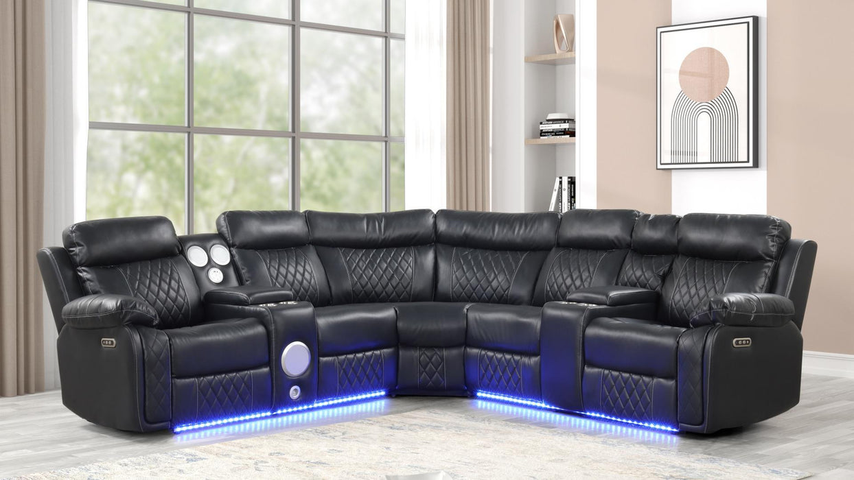 Lacrosse Sectional Sofa Black
