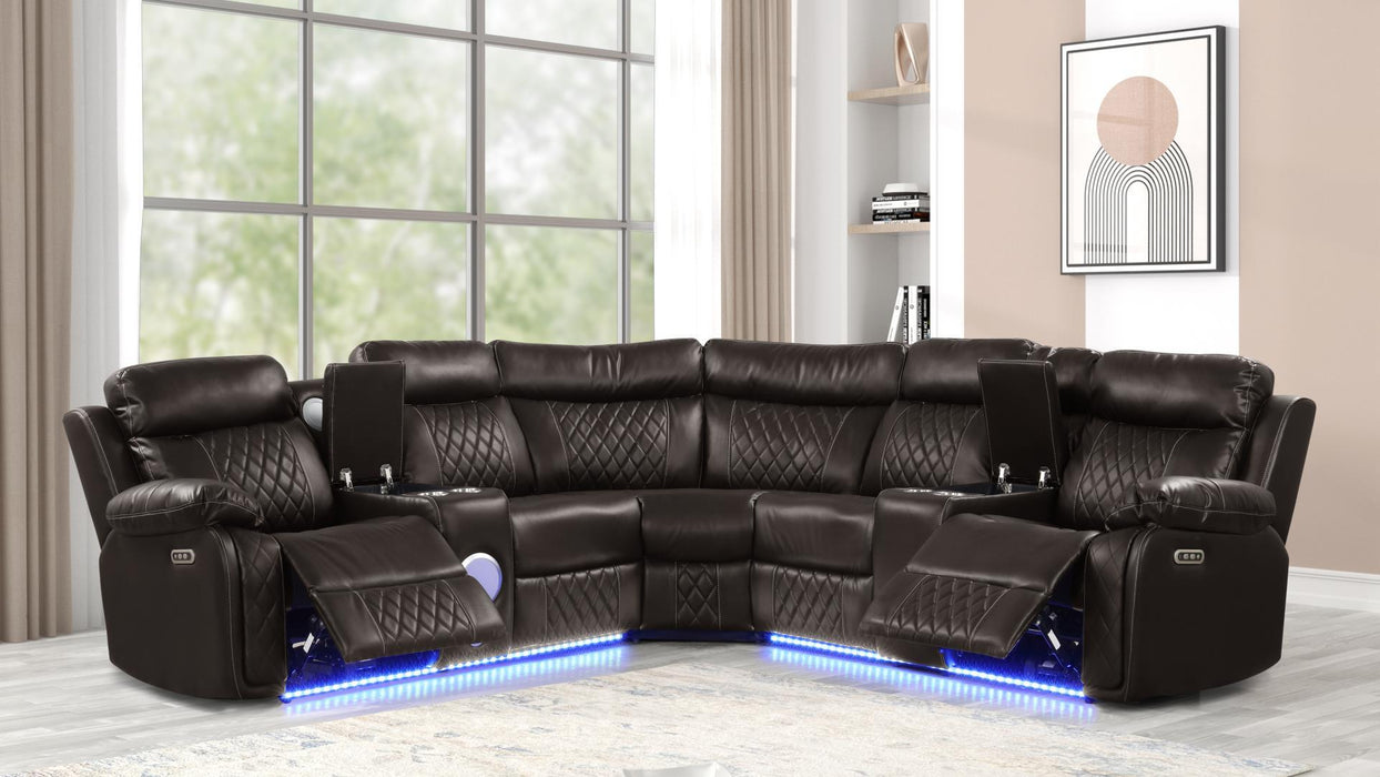 Lacrosse Sectional Sofa Brown
