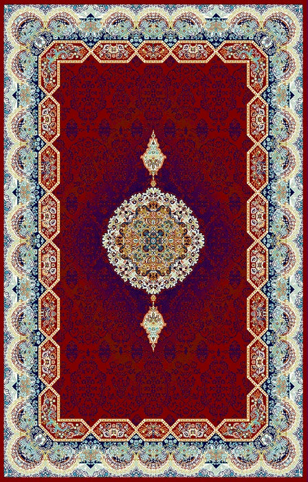 ESFAHAN RUG 5X8 BURGUNDY