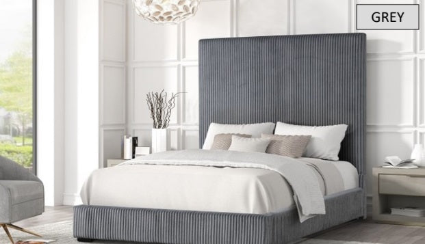 SALLY GREY QUEEN BED
