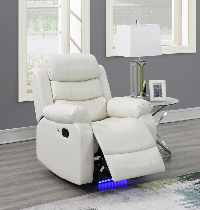 WHITE MOTION LED CHAIR Huntsville Furniture Outlet