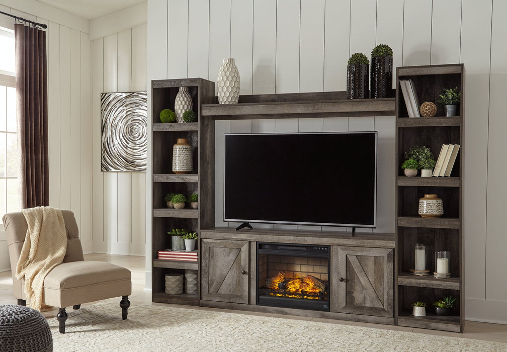 Wynnlow 4-Piece Entertainment Center with Electric Fireplace Huntsville Furniture Outlet