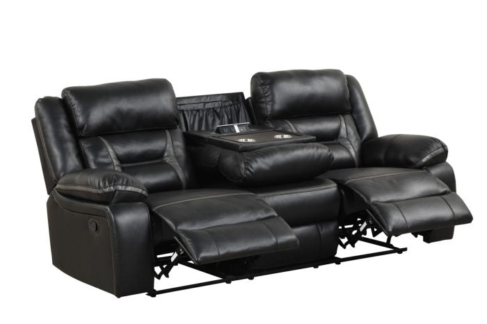 EVOLUTION BLACK SOFA MANUAL w/ Dropdown Table w/ USB