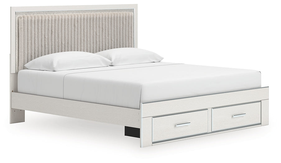 Zuraleus King Upholstered Panel Storage Bed