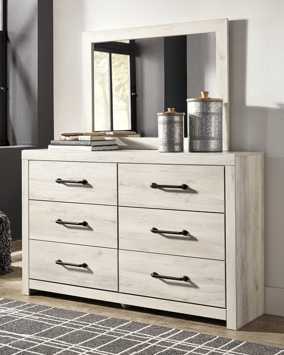 Cambeck Twin Panel Bed with 4 Storage Drawers with Mirrored Dresser Huntsville Furniture Outlet