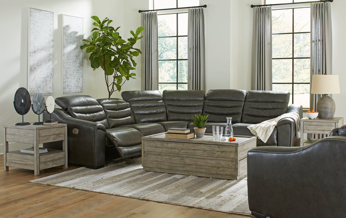 Center Line 5-Piece Sectional with Recliner Huntsville Furniture Outlet