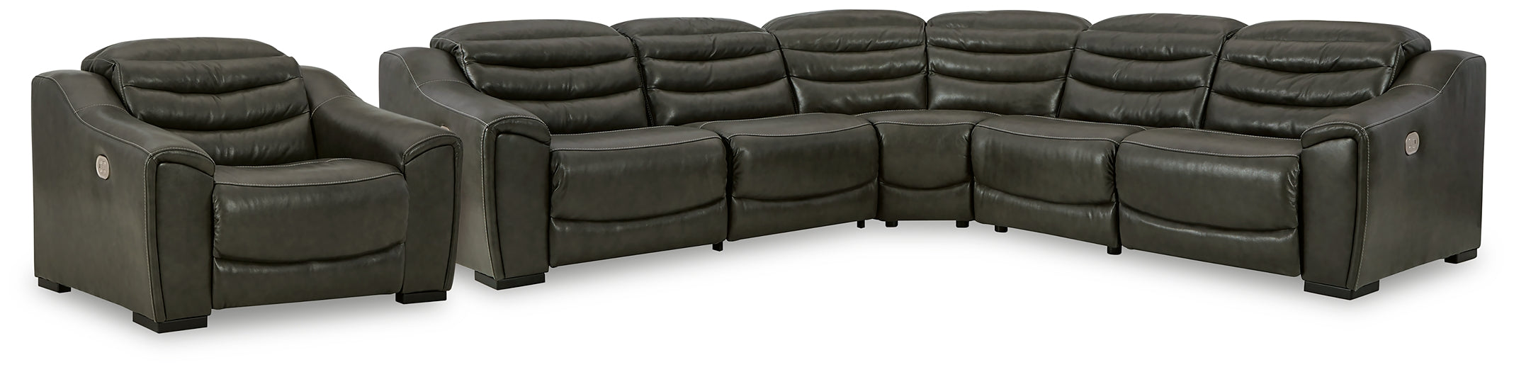 Center Line 5-Piece Sectional with Recliner Huntsville Furniture Outlet