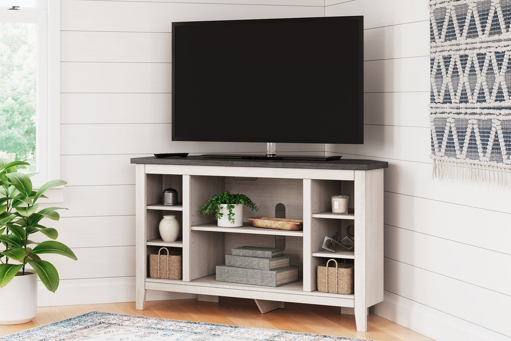 Dorrinson Corner TV Stand/Fireplace OPT Huntsville Furniture Outlet