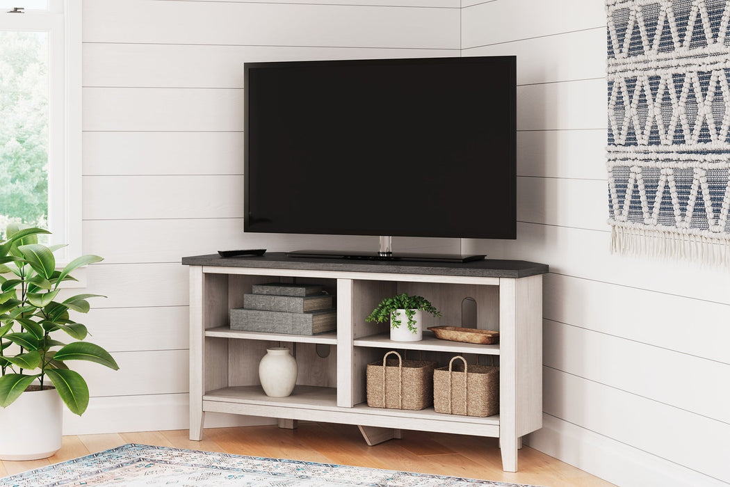 Dorrinson Small Corner TV Stand Huntsville Furniture Outlet