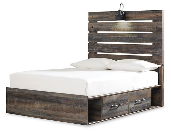Drystan Full Panel Bed with 4 Storage Drawers with Mirrored Dresser Huntsville Furniture Outlet
