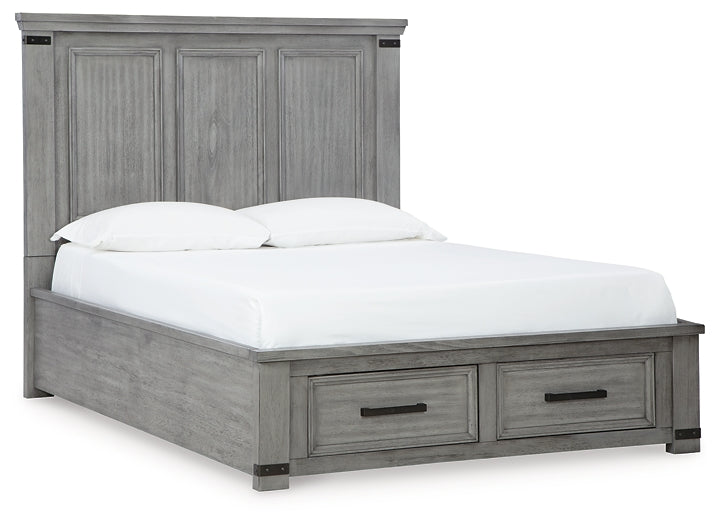 Russelyn Queen Storage Bed with Mirrored Dresser Huntsville Furniture Outlet