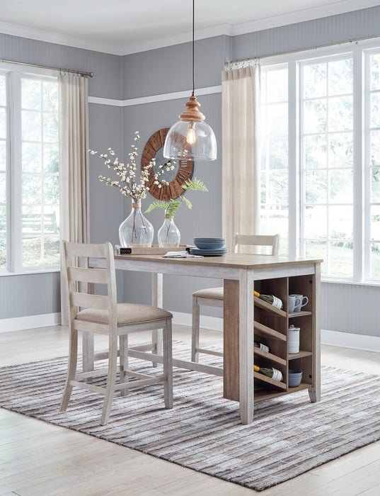 Skempton Counter Height Dining Table and 2 Barstools Huntsville Furniture Outlet