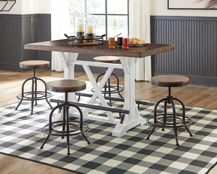 Valebeck Counter Height Dining Table and 4 Barstools Huntsville Furniture Outlet