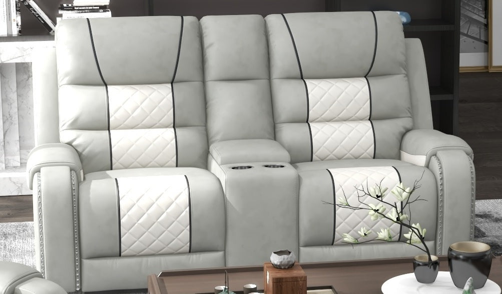 starwood Grey/White Loveseat