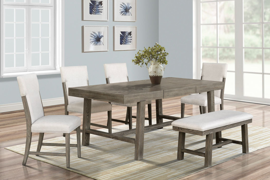 HCD420 : TABLE  & 4 CHAIRS & BENCH.