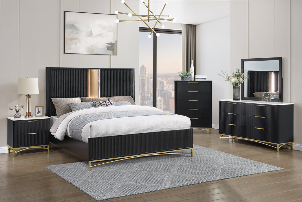 HCB24760- Queen Bed Set (QB/MD/C/1N)