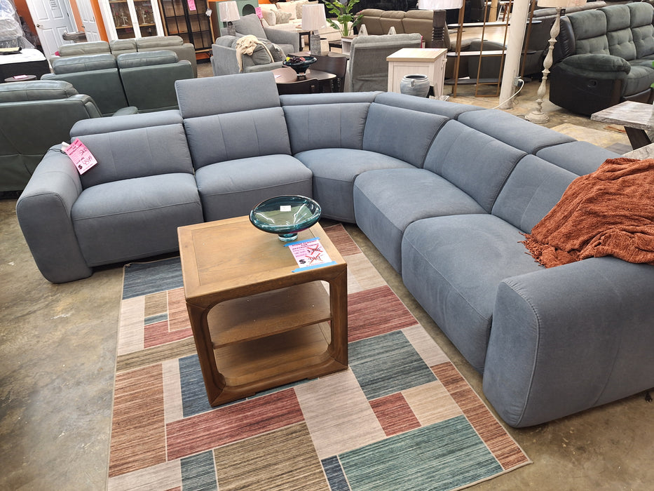 Kuka Blue fabric 5Pc Sectional power