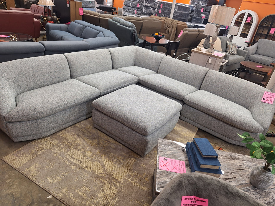 6 pc Modern Blue stationary Sectional Kuka