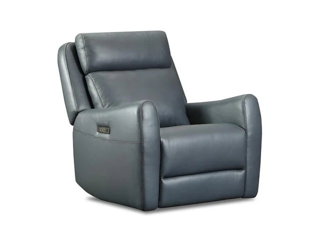 Southern Motion Garbo Power Swivel Glider Leather Recliner Blue