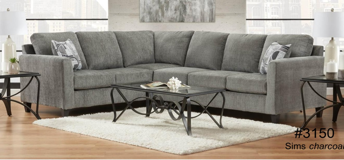 3150 Sims charcoal Sectional Gray
