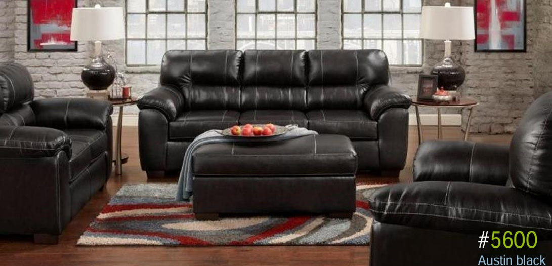 5600 Austin black sofa