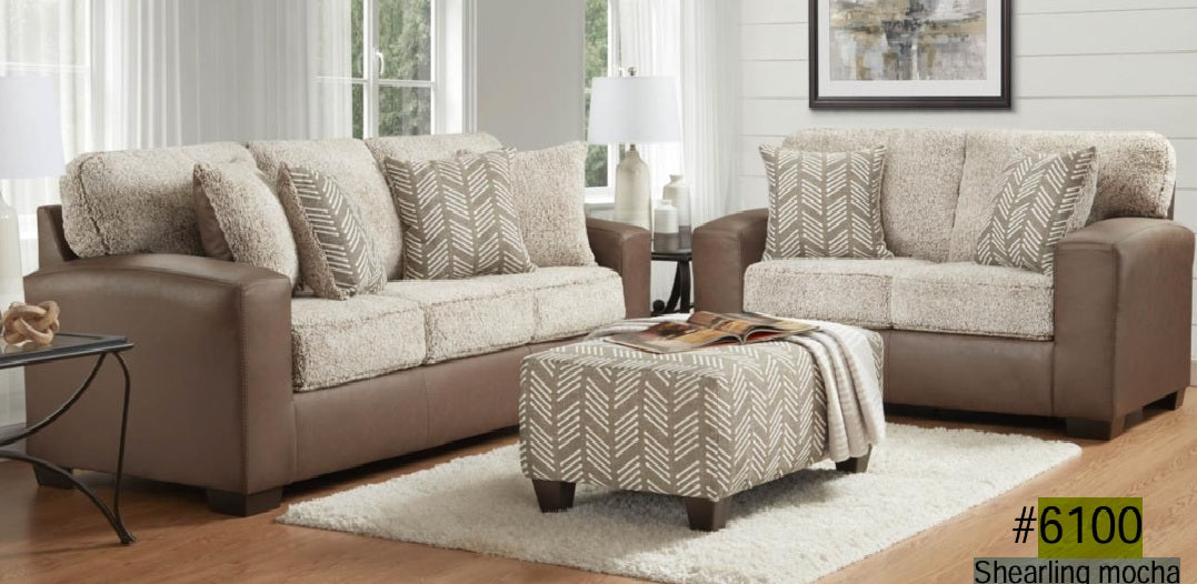 6100 Shearling mocha sofa