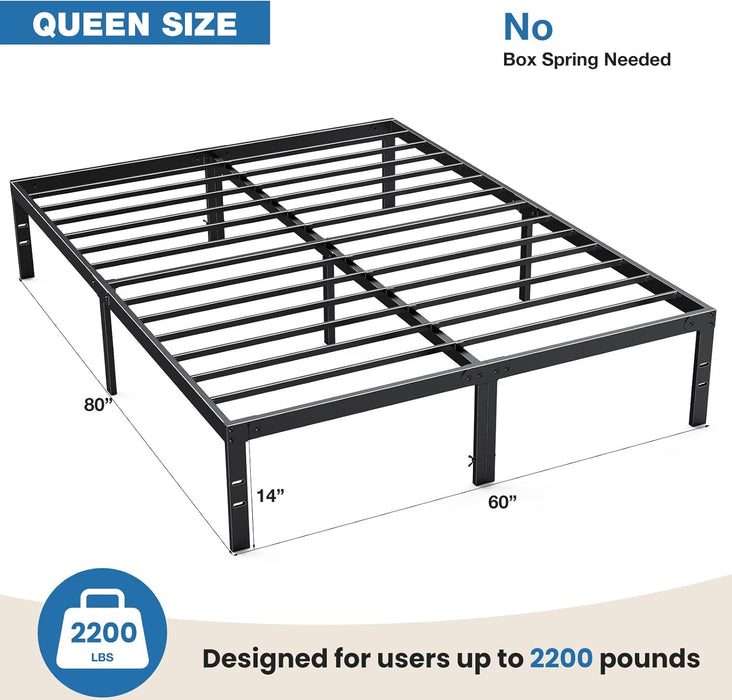 Queen high rise - 14in High, No Box Spring Needed