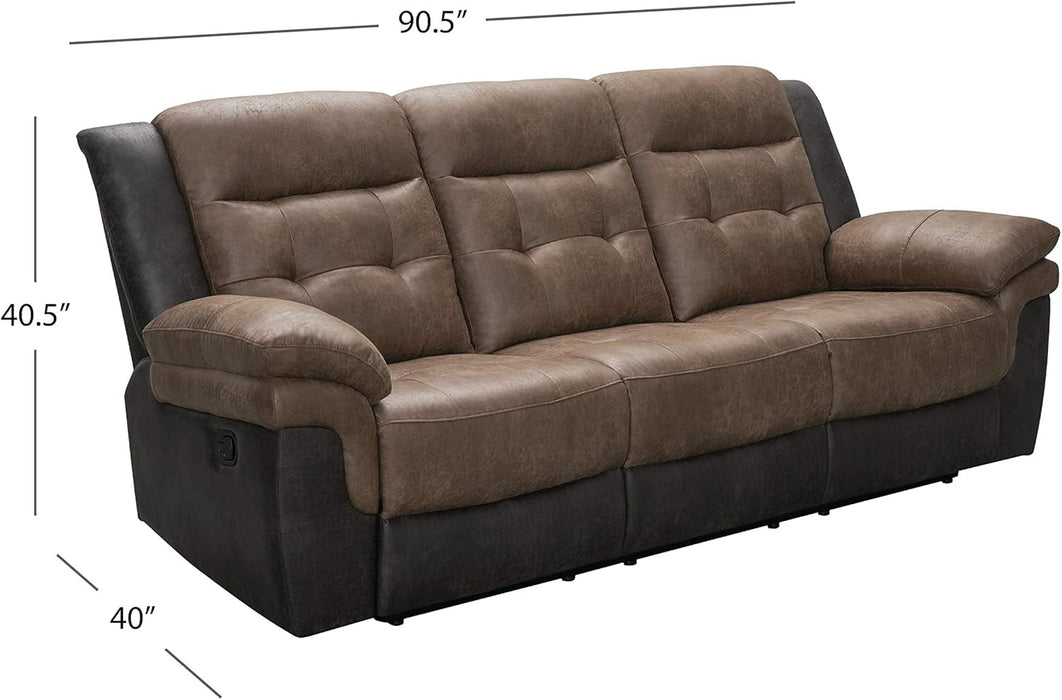 Abbyson Living Tacoma Manual Reclining Sofa Brown