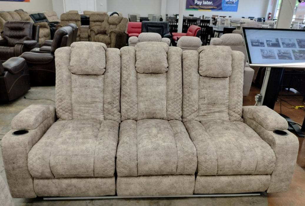 Imported Beige Power Sofa W/ LED Lights