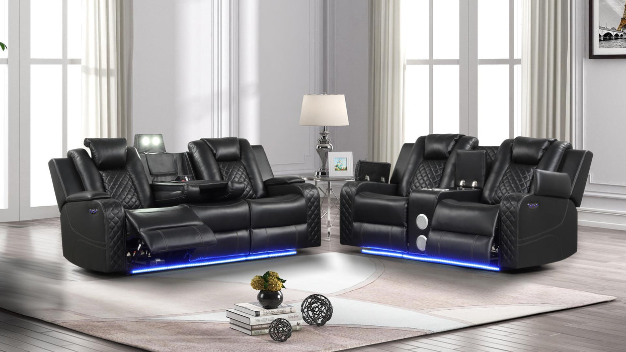Benz 2 Pc Living Room Set in Black