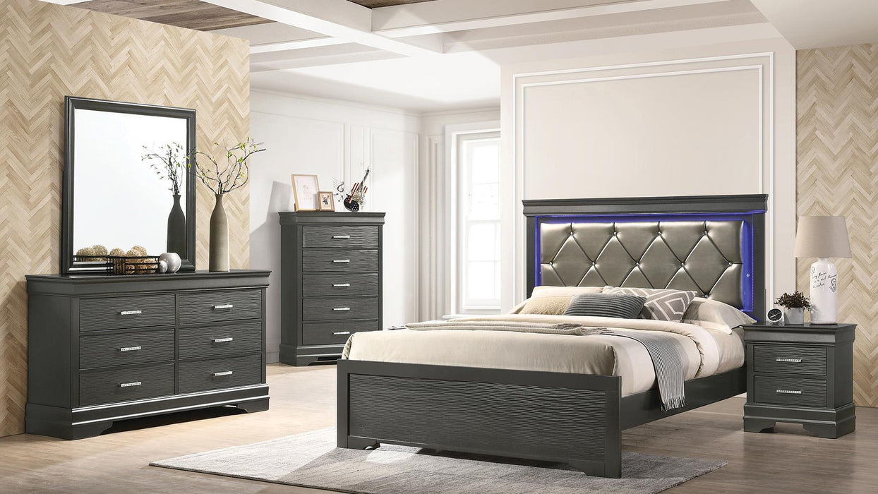 Brooklyn Queen Bedroom Set in Dark Gray
