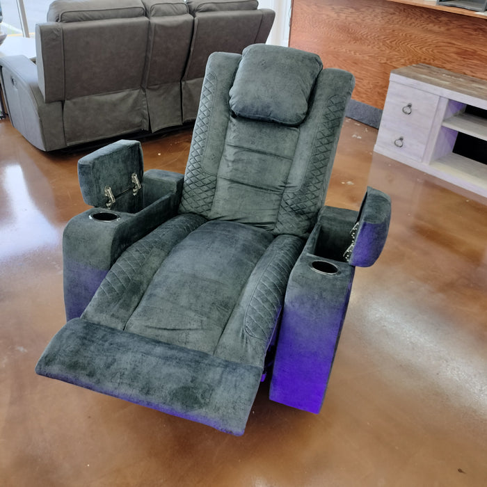 Kingly Cotton Grey Recliner