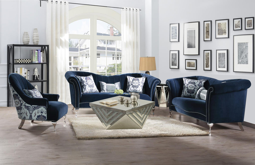 NAVY CHAIR W/ METAL LEGS SOFA - LOVESEAT - CHAIR