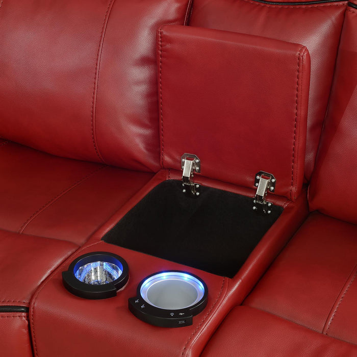 RED 3 PC POWER RECLINING SECTIONAL (2 PWR)