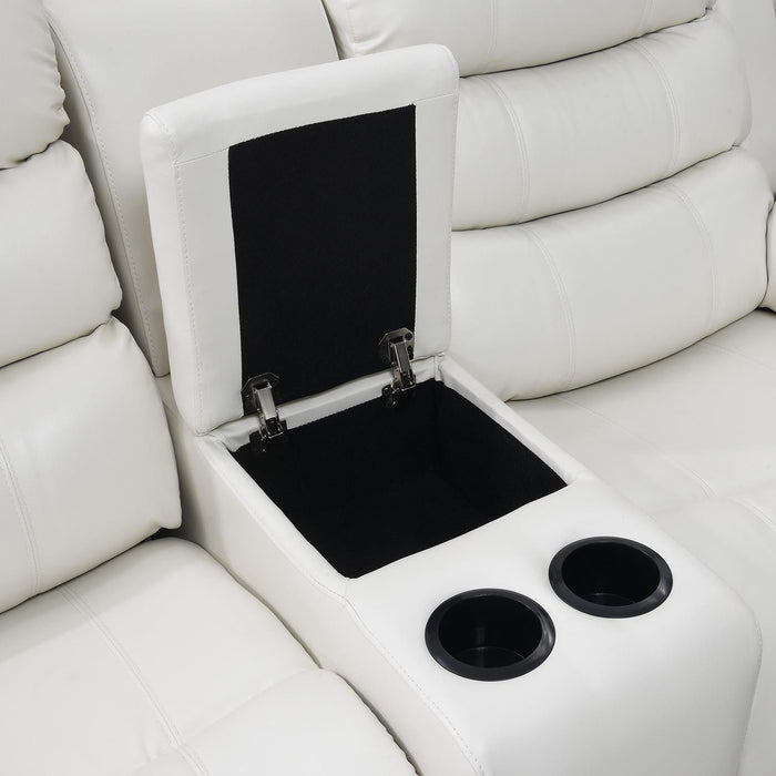 WHITE MOTION LED LOVESEAT Huntsville Furniture Outlet