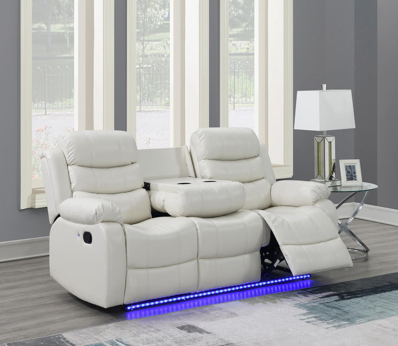 WHITE MOTION LED LOVESEAT Huntsville Furniture Outlet