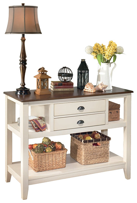 Whitesburg Dining Table and 4 Chairs and Bench with Storage Huntsville Furniture Outlet