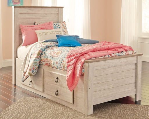 Willowton Full Panel Bed with 2 Storage Drawers Huntsville Furniture Outlet