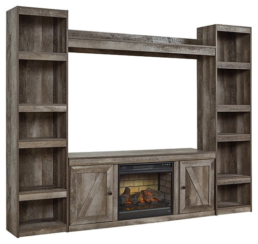 Wynnlow 4-Piece Entertainment Center with Electric Fireplace Huntsville Furniture Outlet