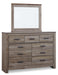 Zelen Full Panel Headboard with Mirrored Dresser and 2 Nightstands Huntsville Furniture Outlet