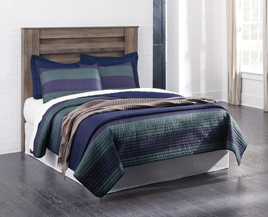Zelen Full Panel Headboard with Mirrored Dresser and 2 Nightstands Huntsville Furniture Outlet