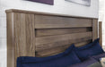Zelen King Panel Bed with Mirrored Dresser and Chest Huntsville Furniture Outlet