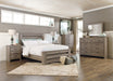 Zelen Queen Panel Bed with Mirrored Dresser, Chest and 2 Nightstands Huntsville Furniture Outlet