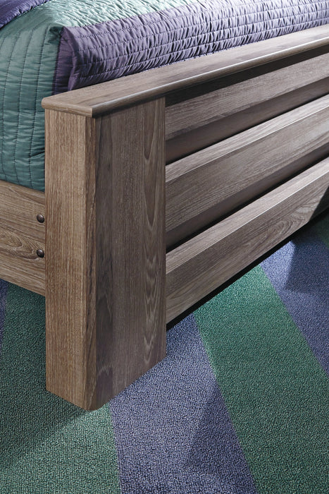 Zelen Queen Panel Bed with Mirrored Dresser, Chest and 2 Nightstands Huntsville Furniture Outlet