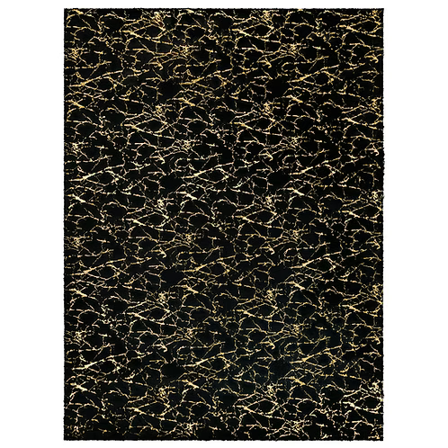 Rabbit Fur Foil Black Gold 7x10